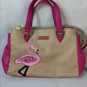 Betsey Johnson Flamingo Handbag Purse Pink